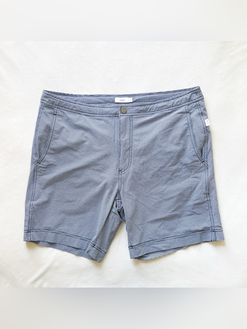 Onia Navy Check Calder Trunks - Size 36